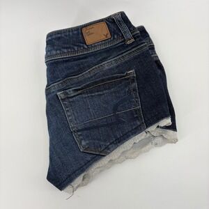 American Eagle Outfitters Womens Denim Shorts‎ Lace Trim Blue Size 4 Stretch